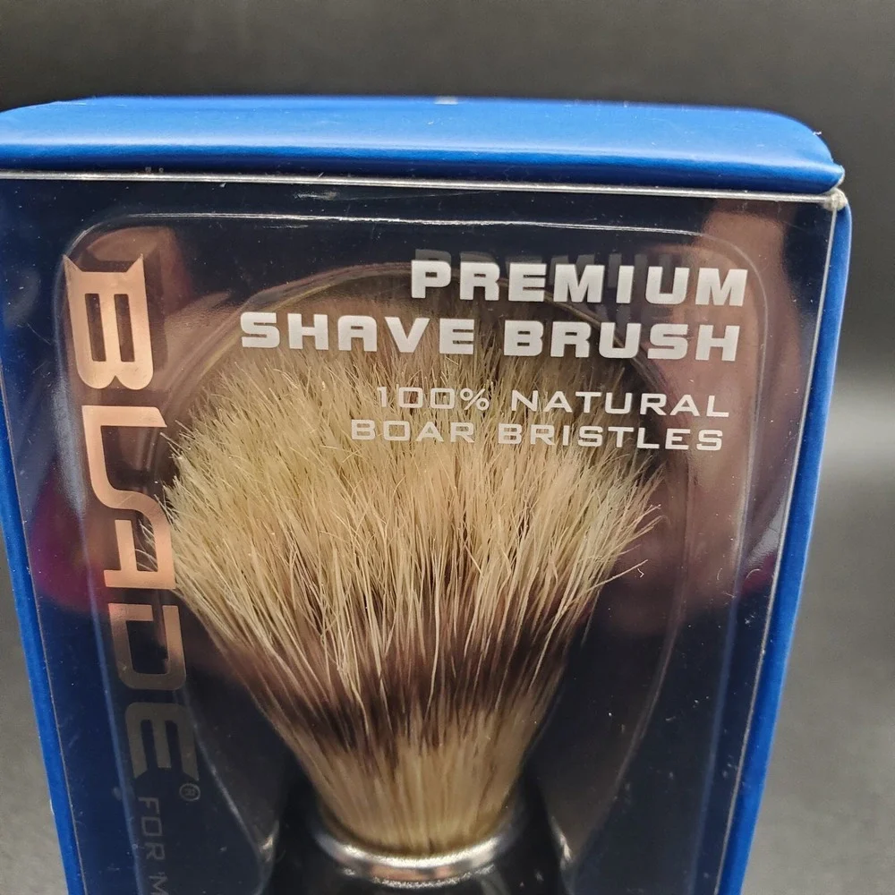 Blade for Men Premium Shave Brush 100% Natural Boar Hair Bristles NIB
